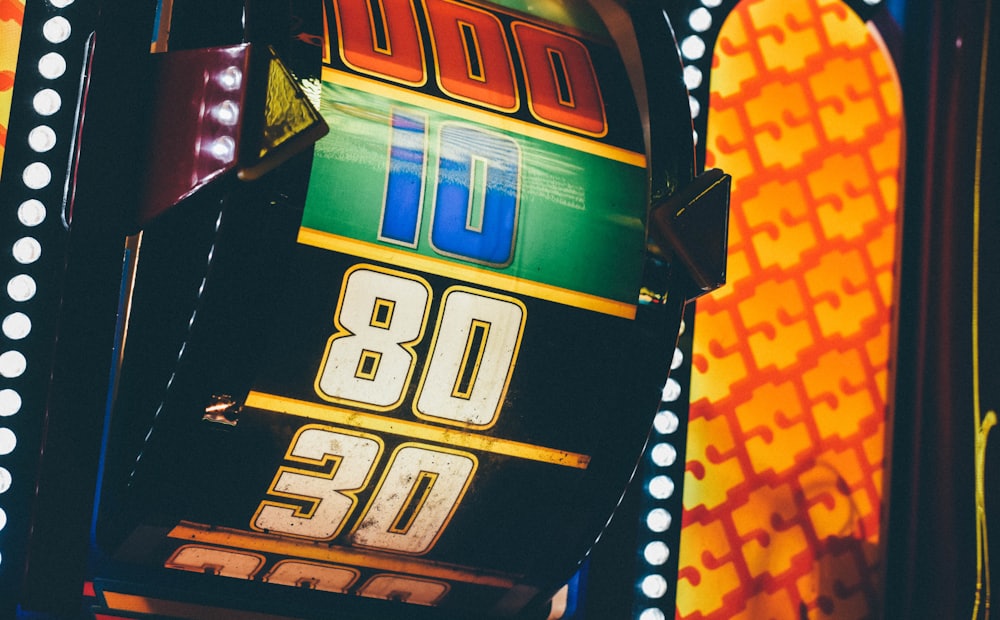 Tampilan angka pada layar mesin slot